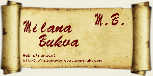 Milana Bukva vizit kartica